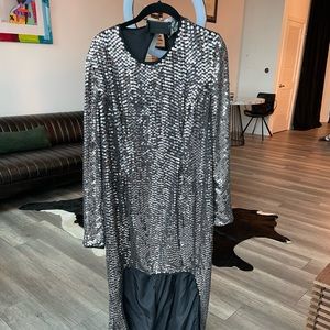 Sequins ASOS dress backless with TRAIN!